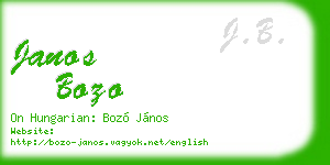 janos bozo business card